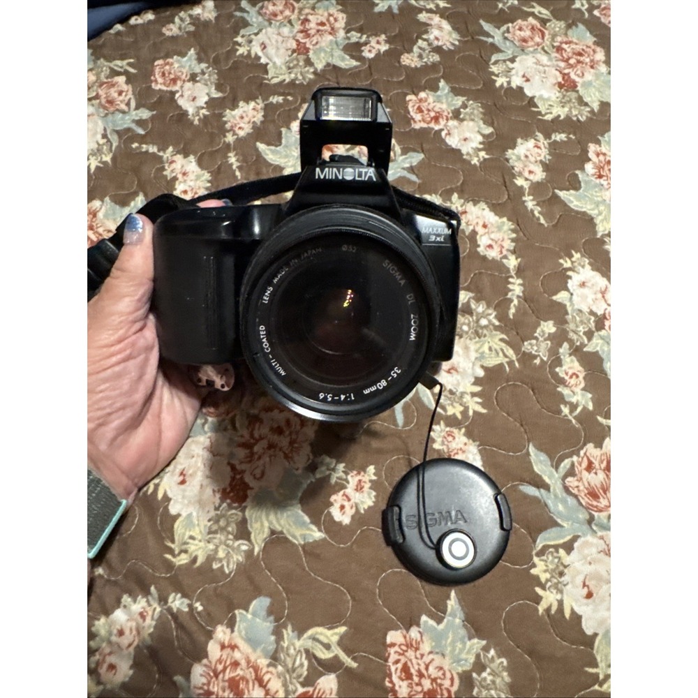 Minolta Maxxum 3Xi 35mm SLR Film Camera + AF power zoom 35-80mm 1.4-5.6 As-Is